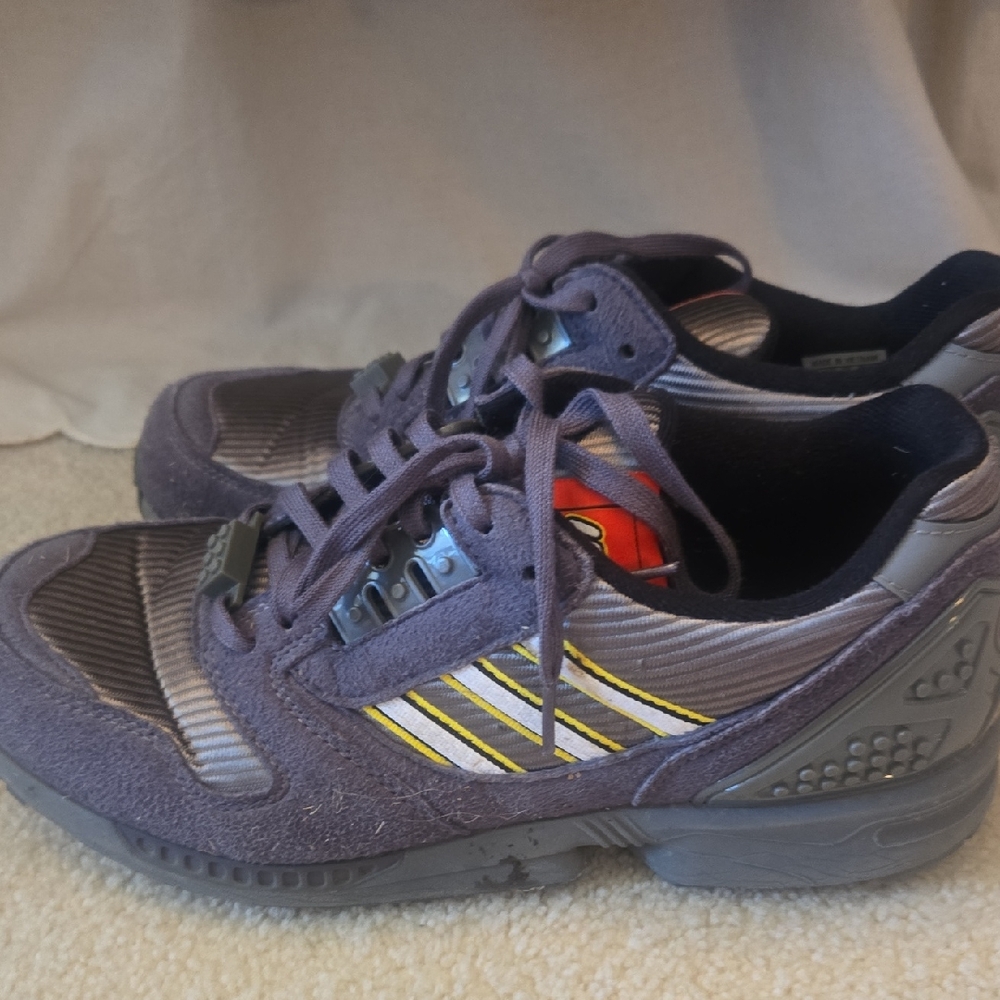 Adidas Men's ZX 8000 Charcoal and Yellow LEGO Sneakers